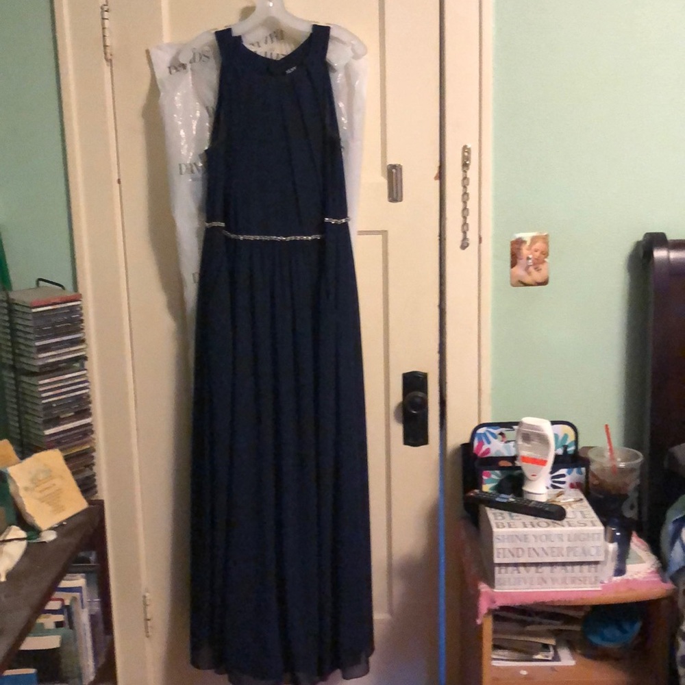 David’s Bridal Navy Prom dress with pockets